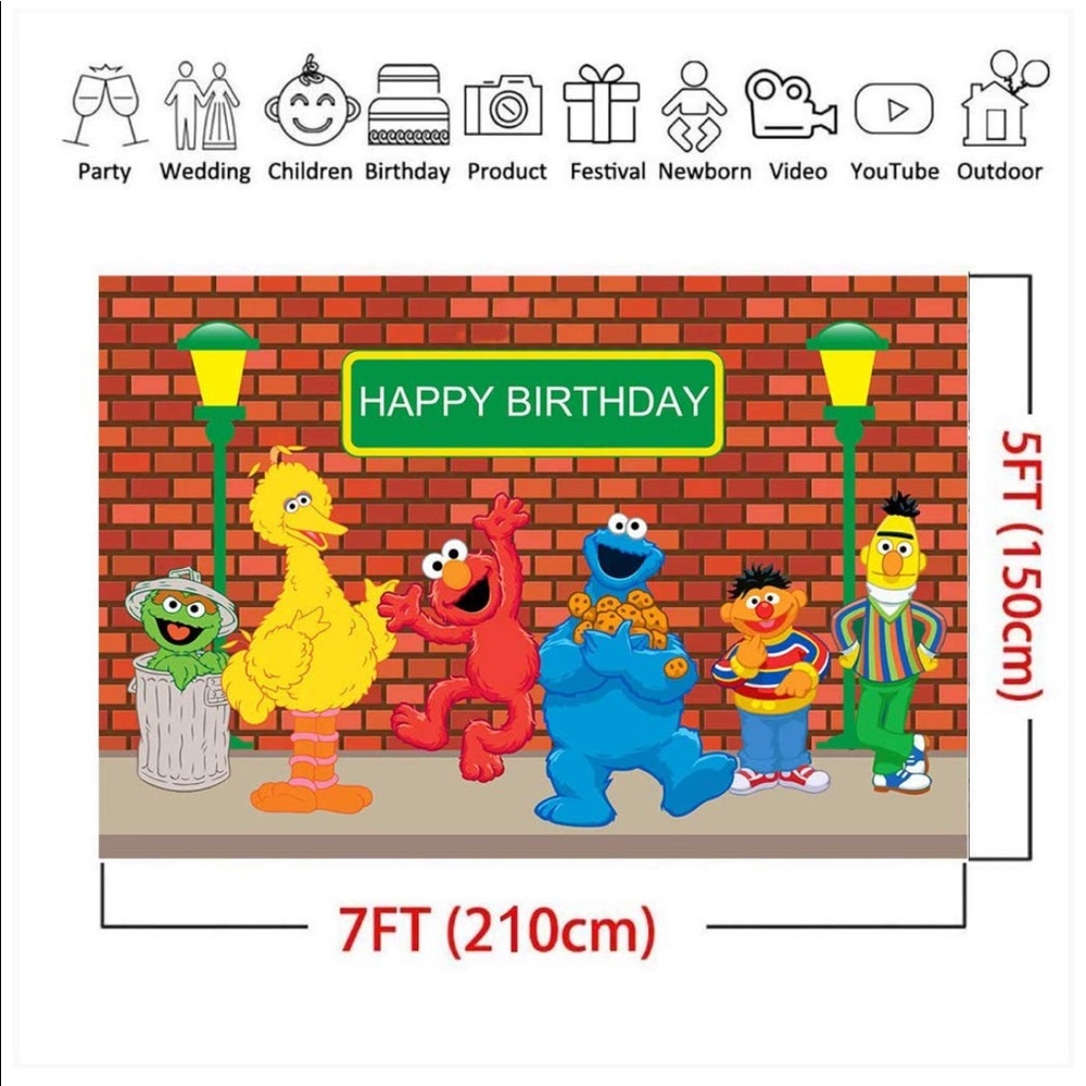 Sesame Street brick wall photography background